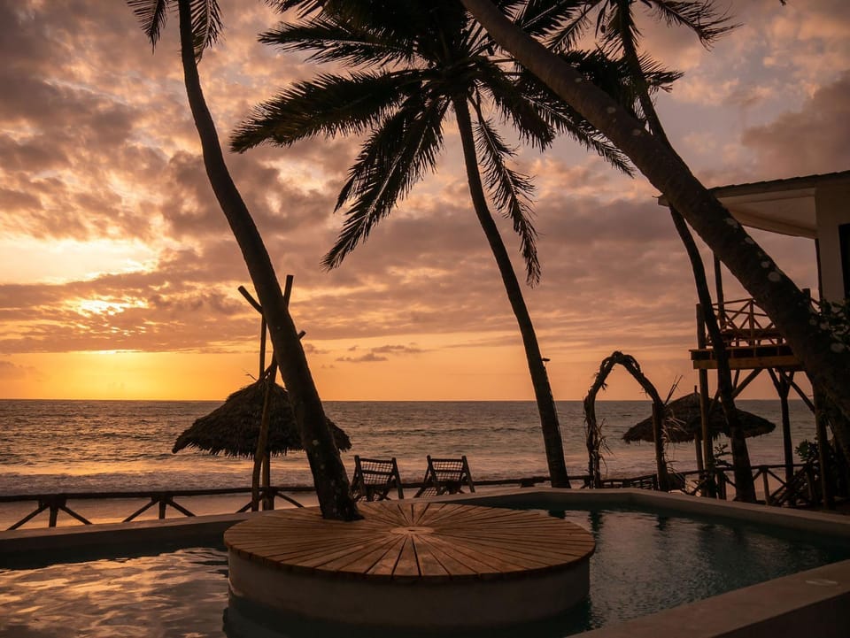 Beach, Pool view, Swimming pool, Sunrise, sunbed