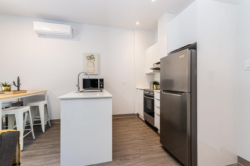 Kitchen or kitchenette, Dining area, microwave, oven, stove