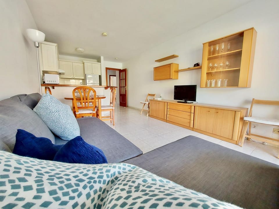 TV and multimedia, Kitchen or kitchenette, Living room, Photo of the whole room, Seating area, Dining area