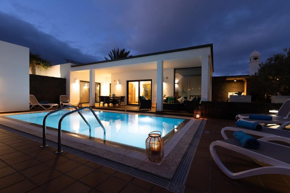 Property building, Living room, Swimming pool