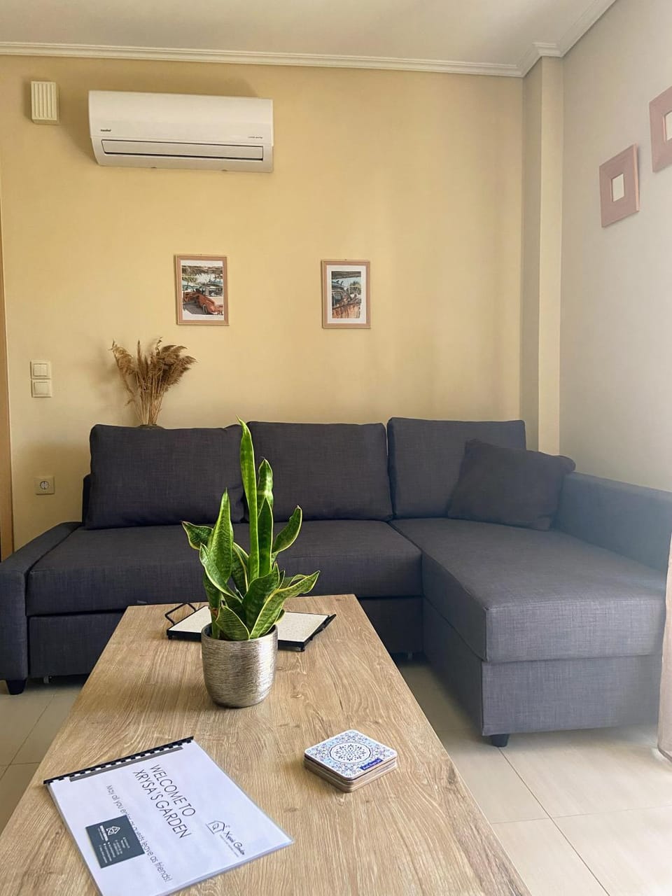 Living room, Seating area, air conditioner