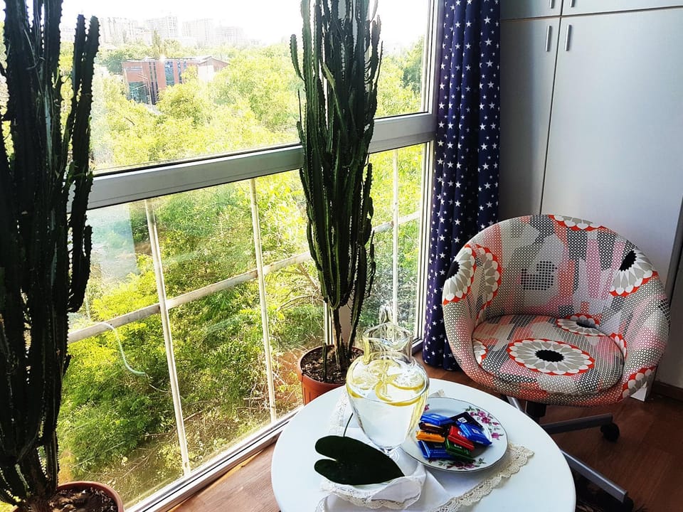 Day, Garden, View (from property/room), Balcony/Terrace, Living room, Food and drinks, Seating area, Garden view