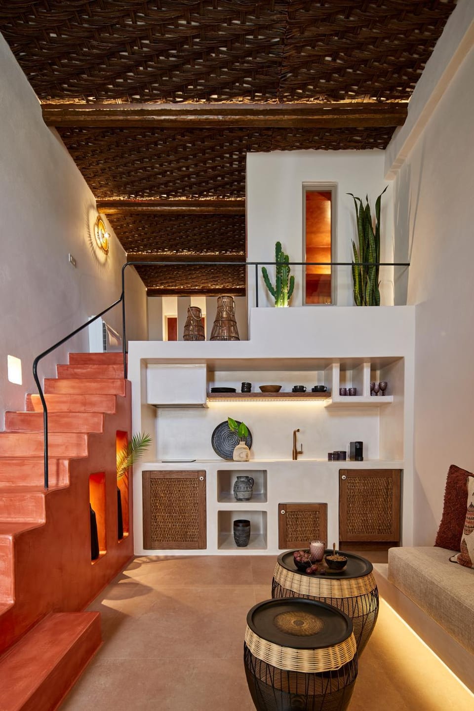 Kitchen or kitchenette, Living room, Seating area