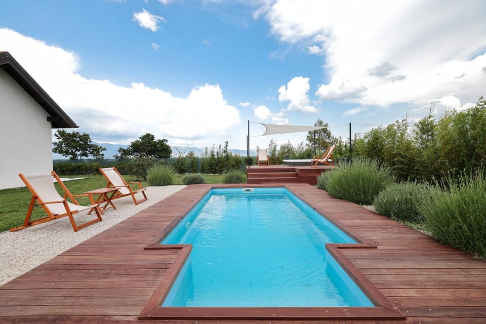 Natural landscape, Pool view, Swimming pool, sunbed