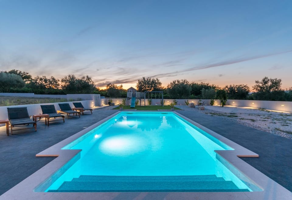 Swimming pool, Sunset