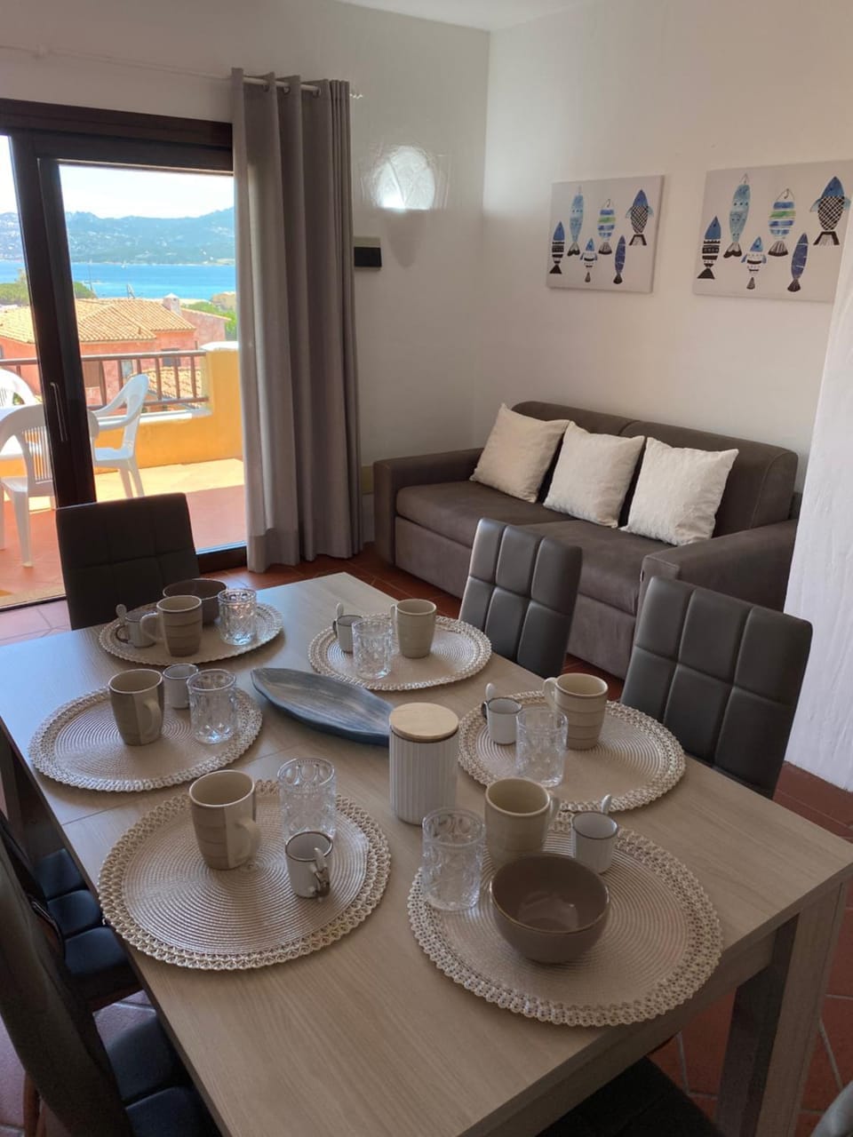 Balcony/Terrace, Living room, Seating area, Dining area, Sea view