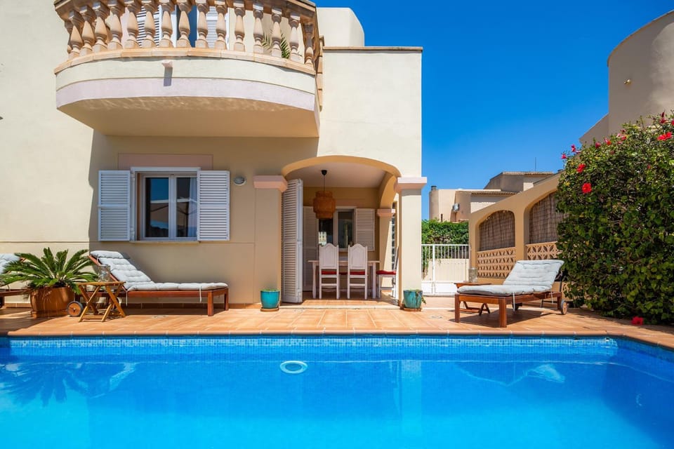 Property building, Living room, Swimming pool