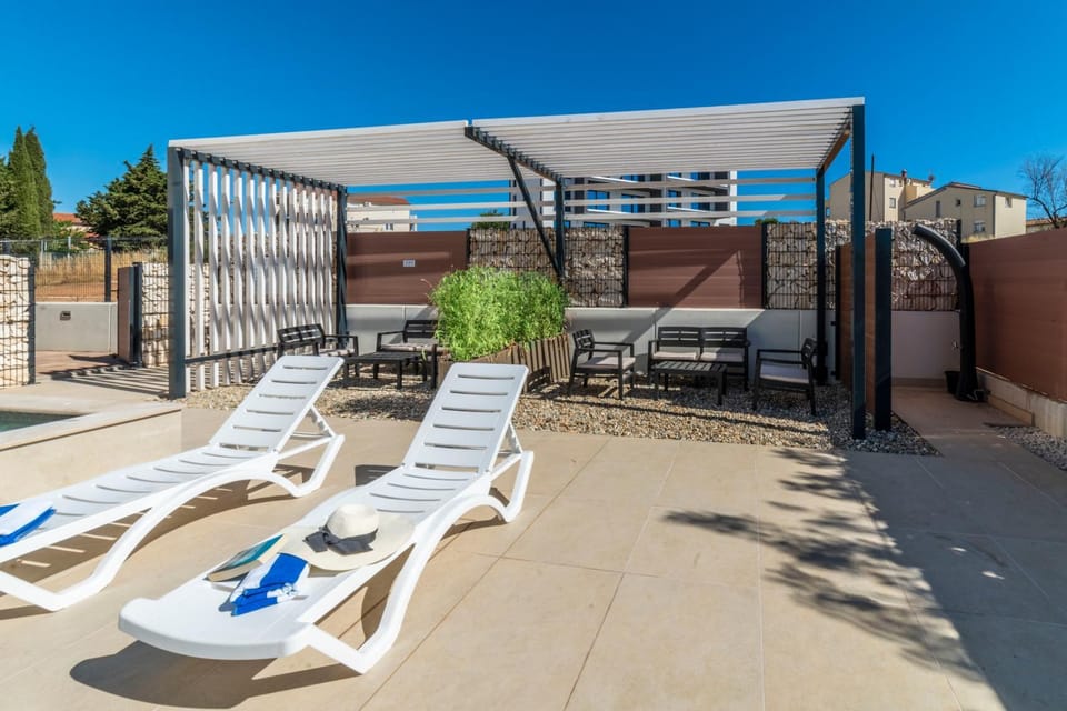 Pool view, sunbed