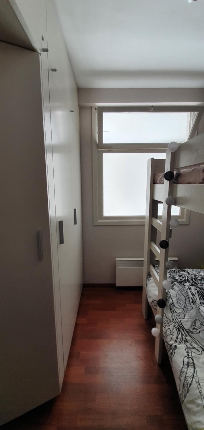 Bedroom, bunk bed, wardrobe