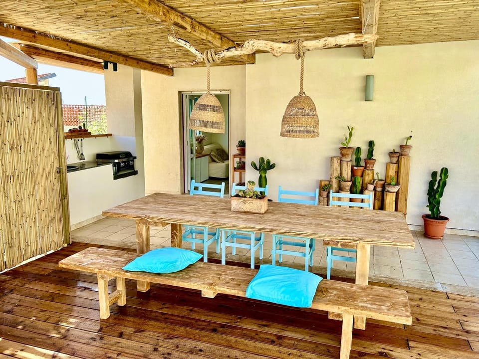 Property building, Patio, Day, View (from property/room), Balcony/Terrace, Living room, Seating area, Dining area, Swimming pool
