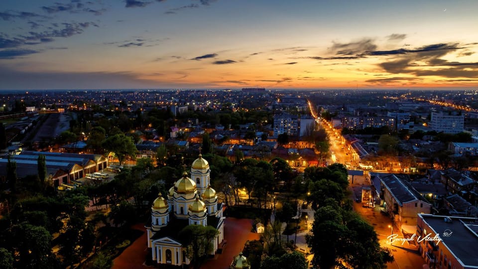Nearby landmark, Bird's eye view, Sunset