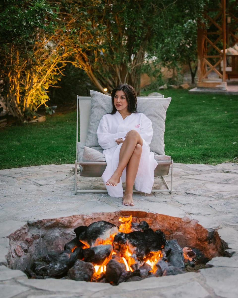 Natural landscape, Seating area, fireplace