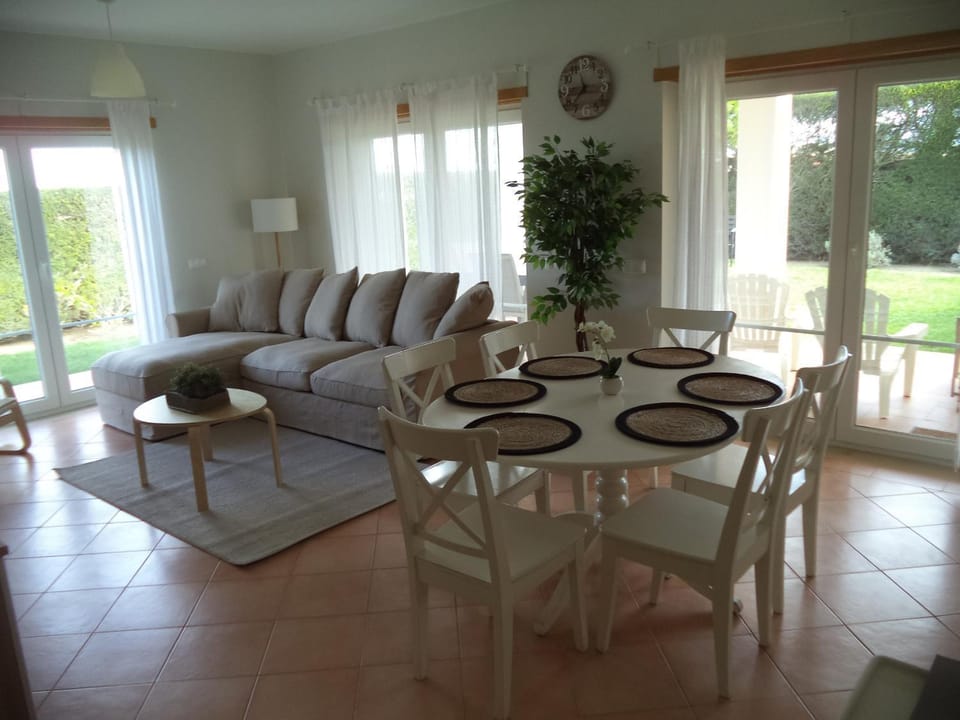 Living room, Dining area, Garden view, flat iron
