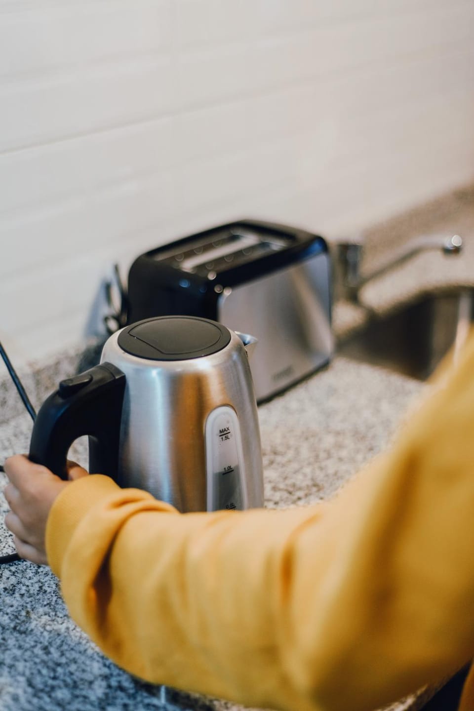 Kitchen or kitchenette, toaster