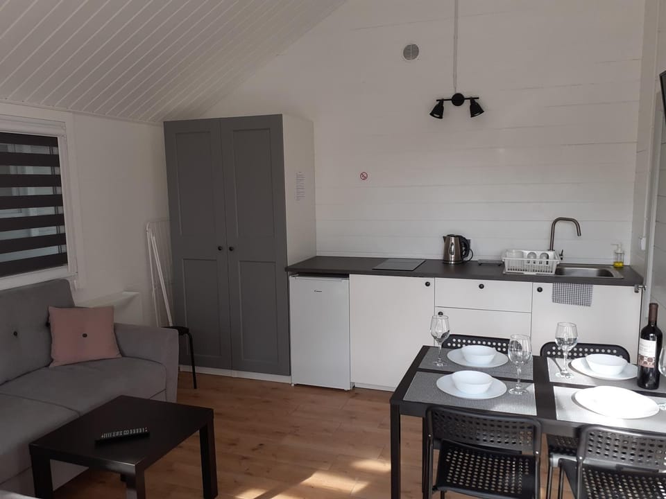 Kitchen or kitchenette, Living room, Seating area