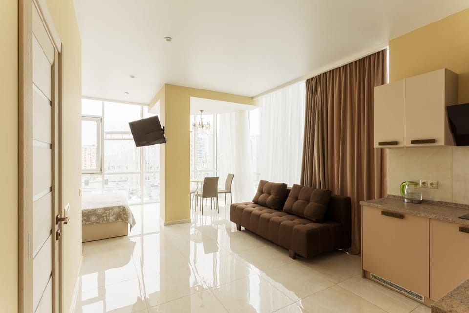 Kitchen or kitchenette, Living room, Photo of the whole room, Seating area