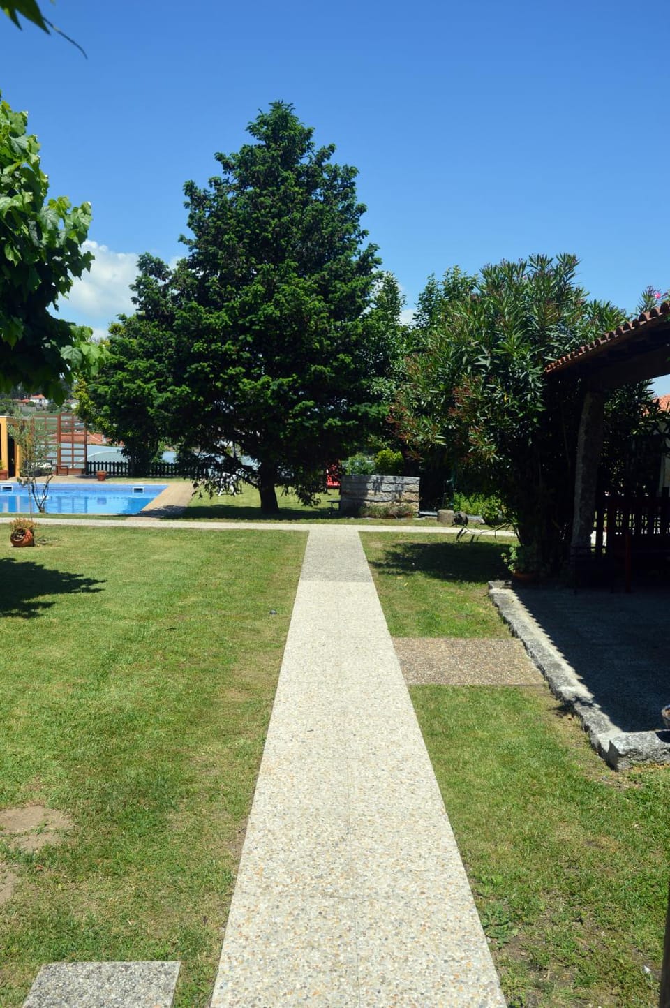 Day, Natural landscape, Garden, Garden view, Pool view, Swimming pool