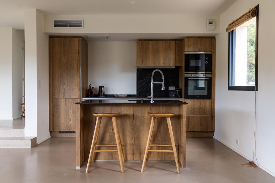 Kitchen or kitchenette, oven, stove