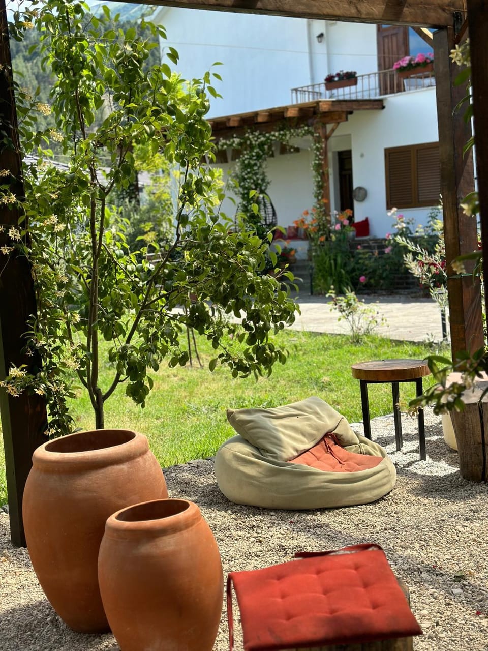 Patio, Garden, Living room, Seating area, Garden view