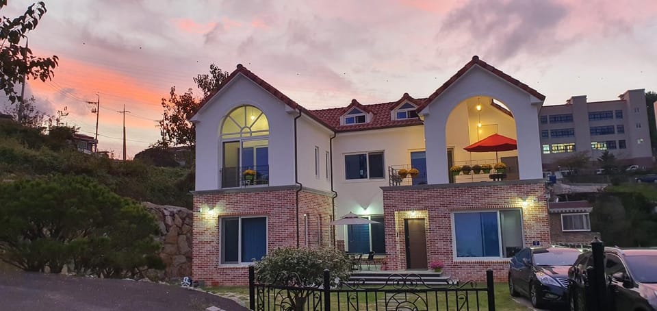 Property building, Autumn, Sunset