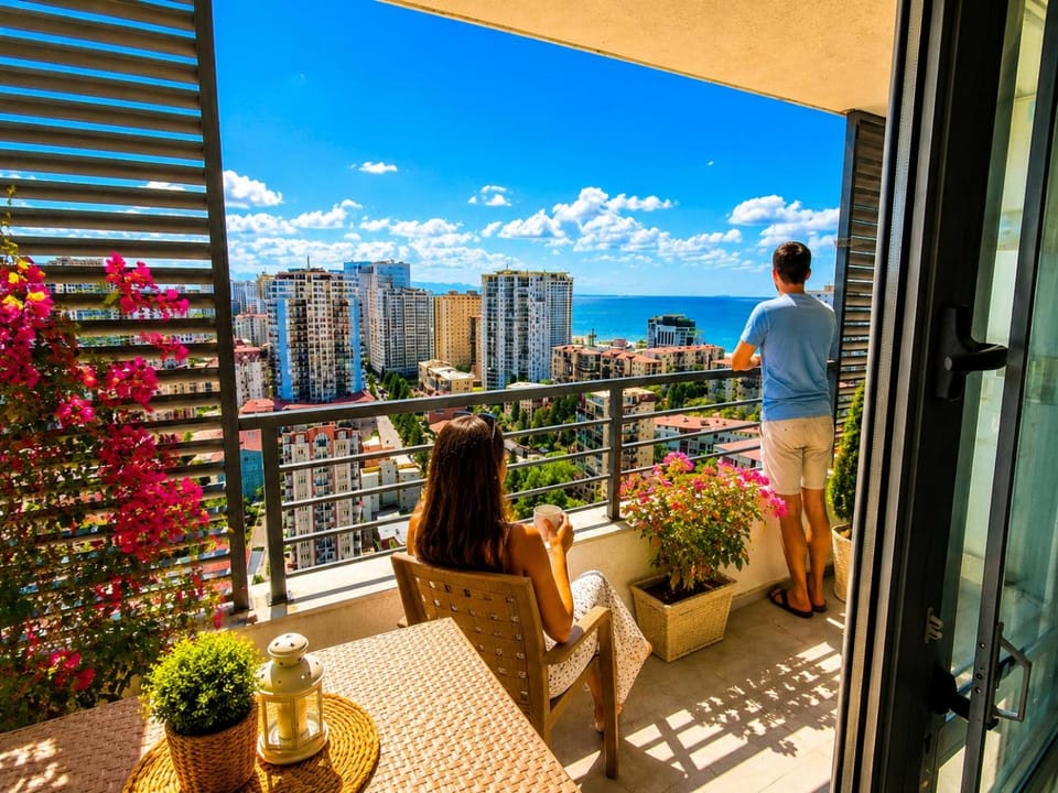 Patio, Day, People, Natural landscape, View (from property/room), Balcony/Terrace, City view, Sea view, group of guests