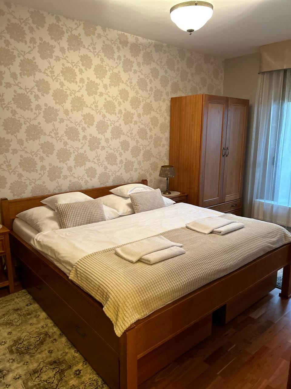 Bed, Photo of the whole room, Bedroom, towels, wardrobe