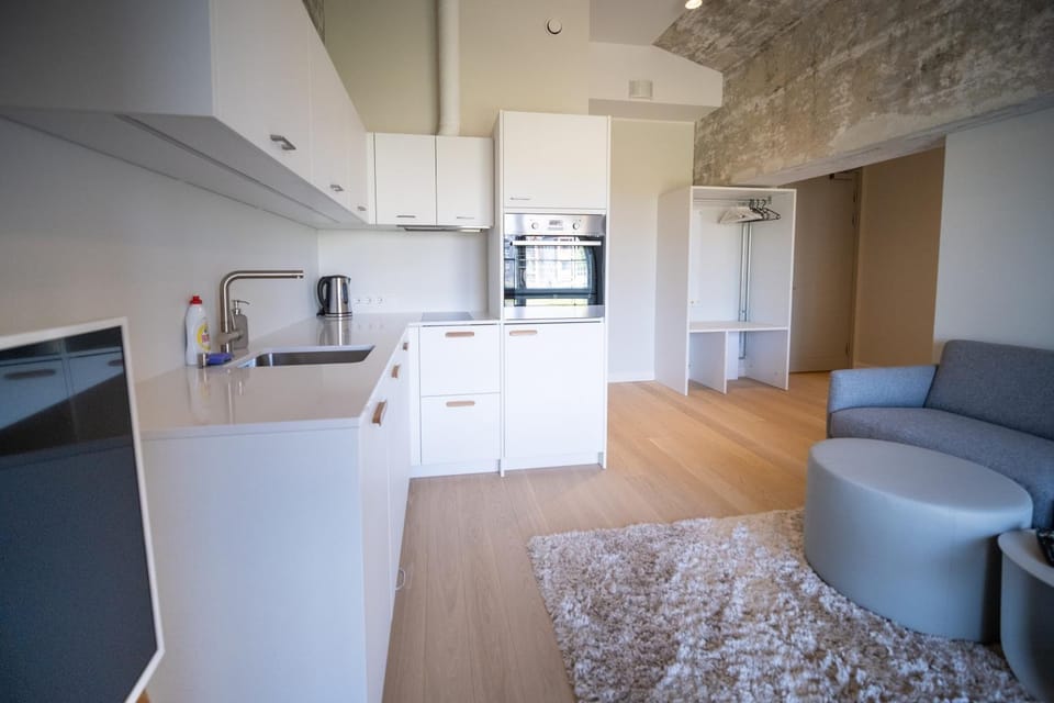 Kitchen or kitchenette, Living room, Dining area