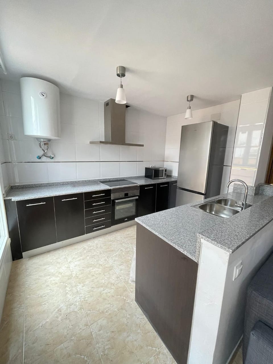 Kitchen or kitchenette, oven, stove