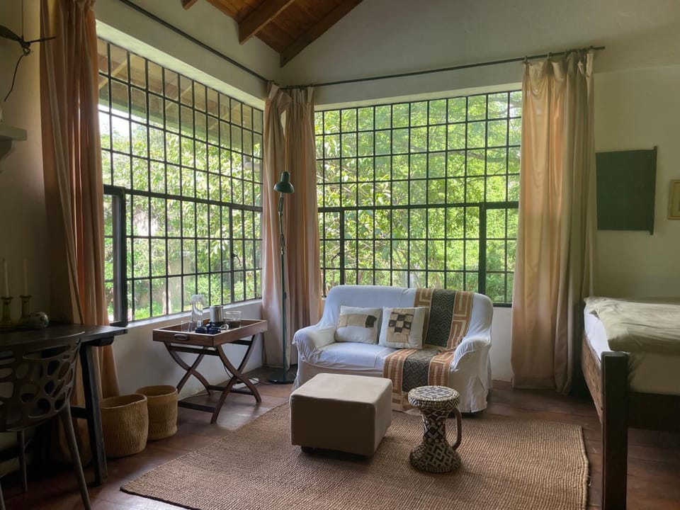Decorative detail, Seating area, Bedroom, Garden view