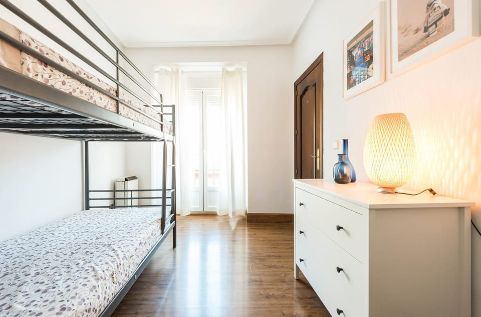 Bedroom, bunk bed, wardrobe