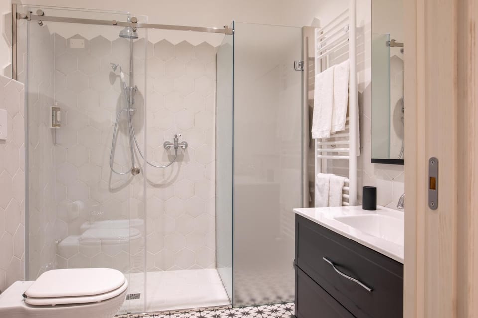 Shower, Toilet, Bathroom, towels