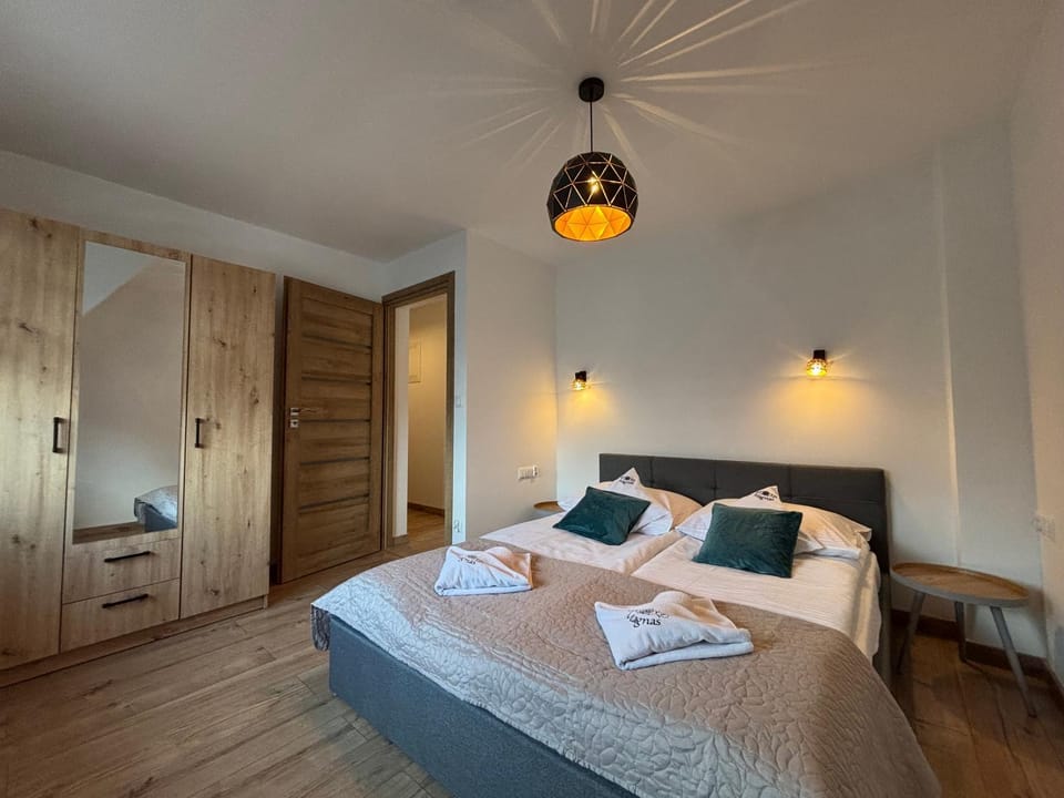 Bed, Photo of the whole room, Bedroom, towels, wardrobe