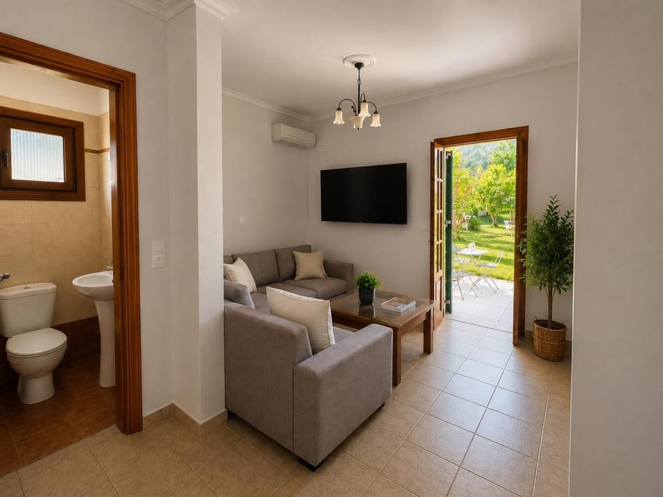 Communal lounge/ TV room, Bathroom, TV and multimedia, Living room, Seating area, Evening entertainment