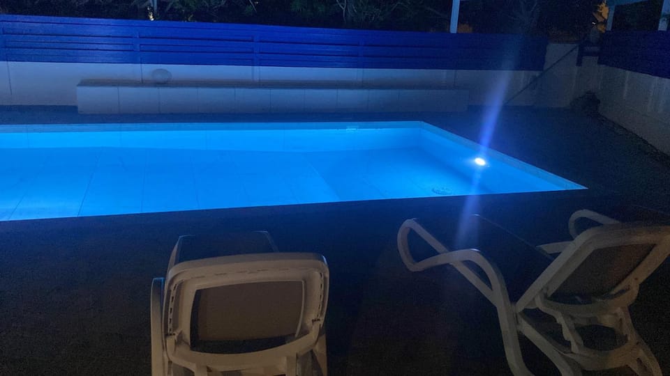 Night, Pool view, Swimming pool
