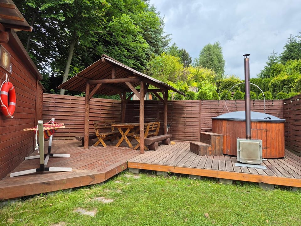 Siedlisko nr 3 nad jeziorem Skarlińskim, domki letniskowe, mazury, jezioro,bania House in Masovian Voivodeship