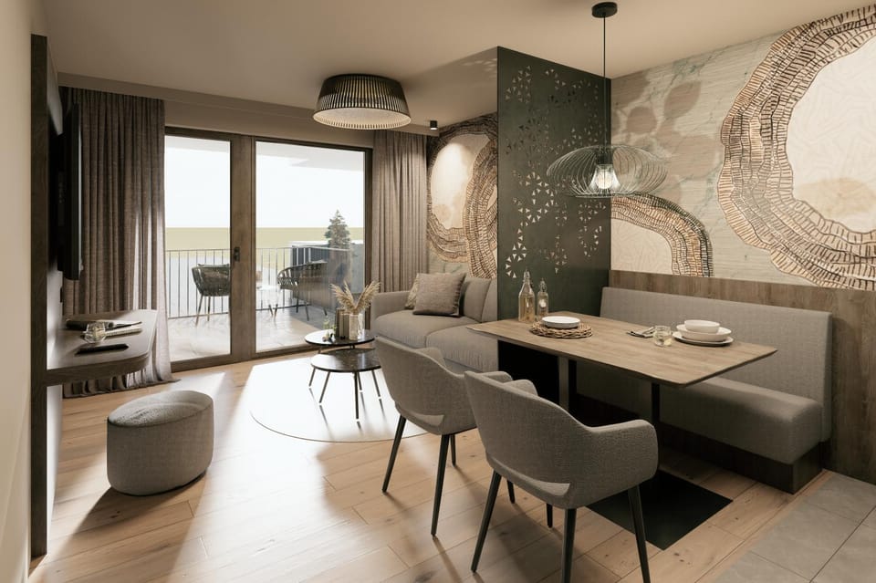 Living room, Seating area, Dining area