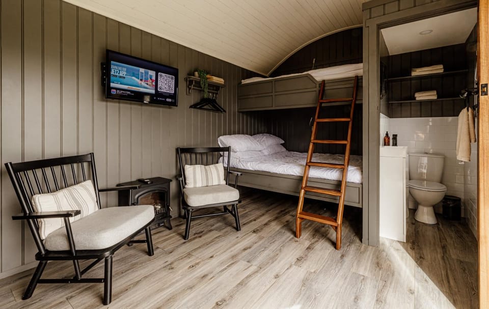 Shepherds Huts at Ballyness Farm Nature lodge in Northern Ireland