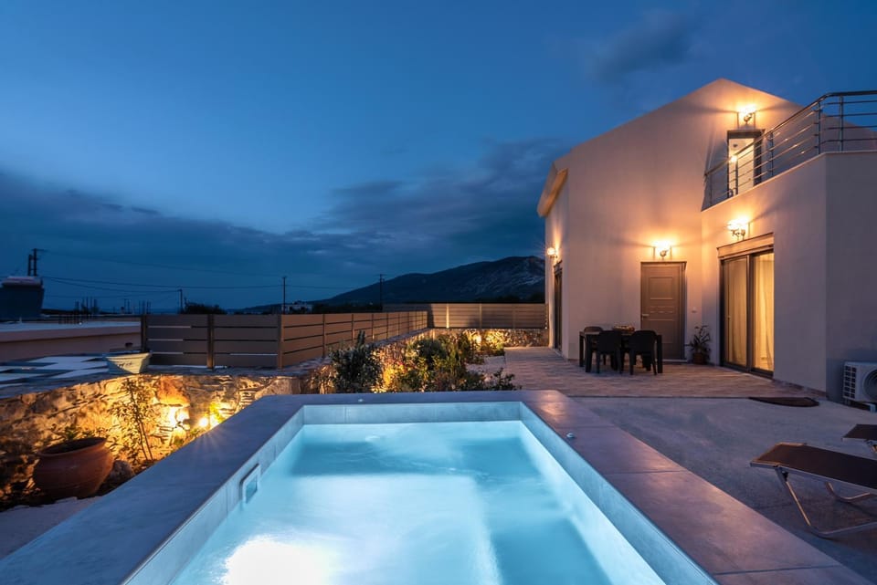 Property building, Night, Pool view, Swimming pool