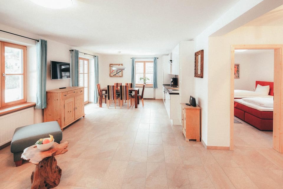 Bed, TV and multimedia, Kitchen or kitchenette, Living room, Photo of the whole room, Seating area, Dining area