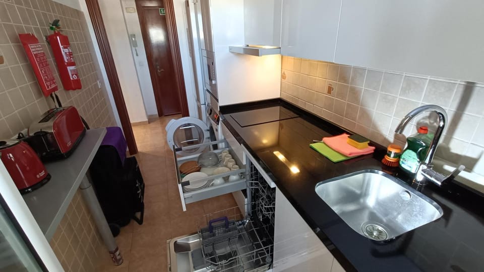 Kitchen or kitchenette, dishwasher, microwave, stove, washing machine, dryer, kitchen