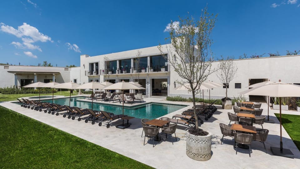 Property building, Patio, Spring, Day, Garden view, Pool view, Swimming pool, Swimming pool