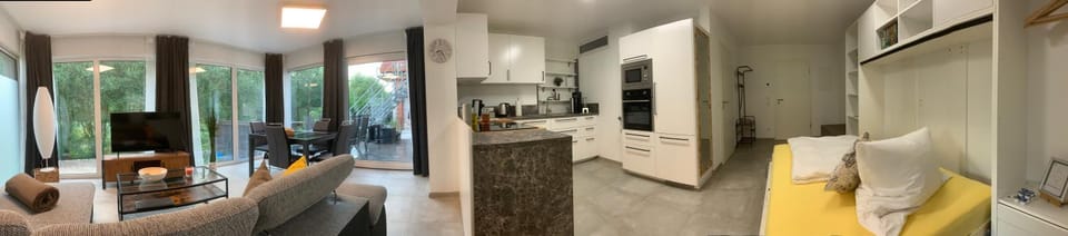 Kitchen or kitchenette, Living room, Dining area, Bedroom