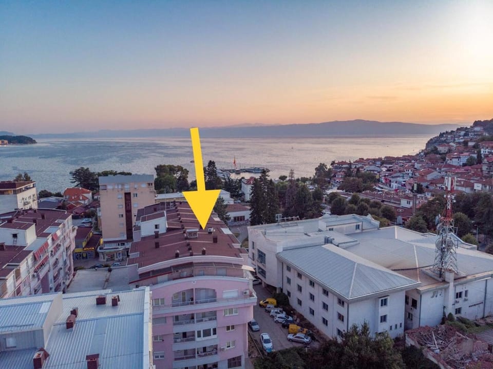 Property building, Bird's eye view, Sunset