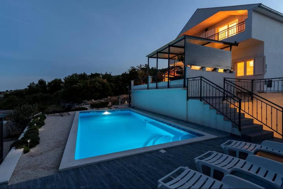 Scenic Sea View,Three Bedroom Villa with Pool House in Split-Dalmatia County