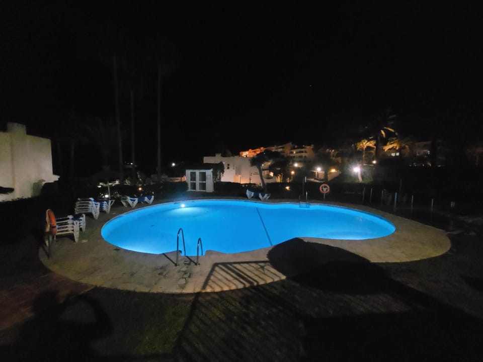 Night, Pool view, Swimming pool