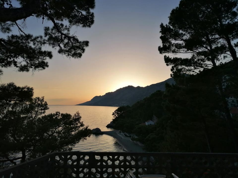 Natural landscape, Beach, Mountain view, Sea view, Sunset