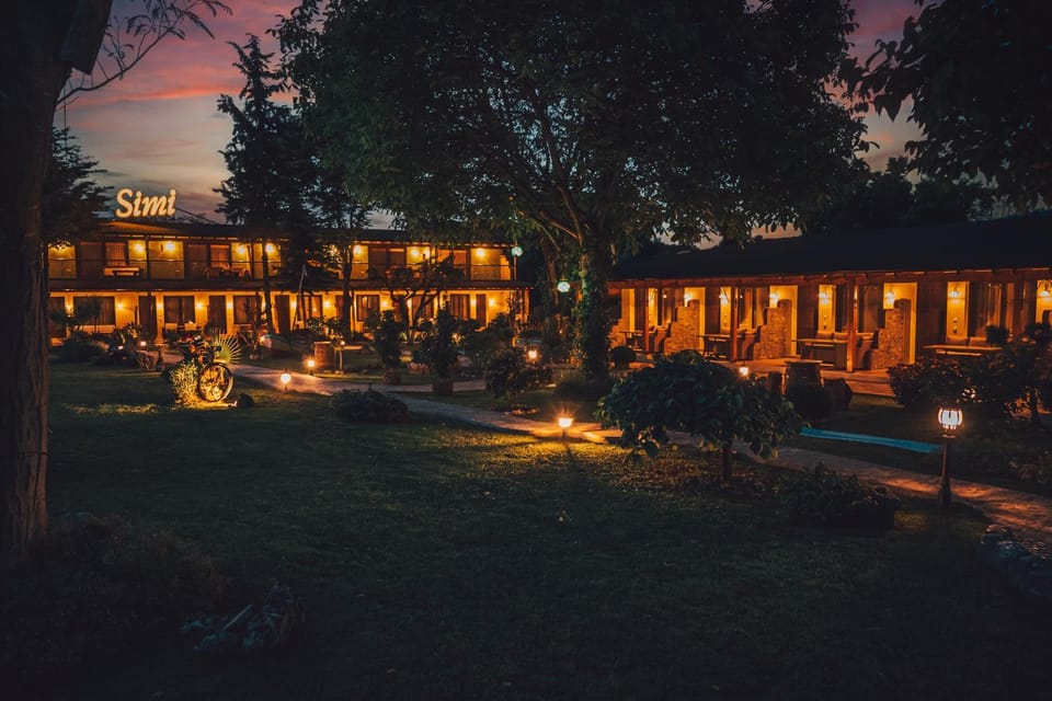 Property building, Night, Garden, Garden view