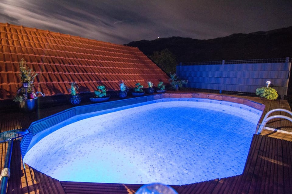 Night, Pool view, Swimming pool