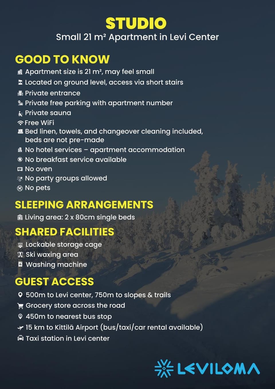 Leviloma - 21m2 A - Levi majoitus loma-asunto Levistar huoneisto - Levi accommodation Levistar apartment Apartment in Lapland