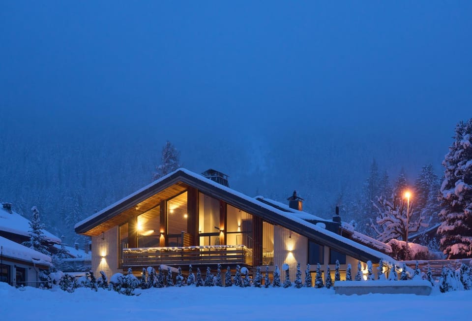 Property building, Night, Natural landscape, Winter